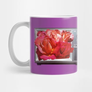 Retro TV with Rose Bouquet Collage Mug